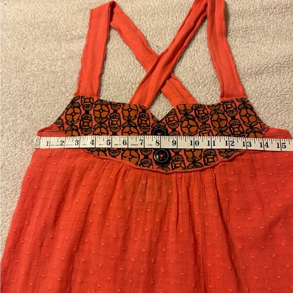 SCRAPBOOK Coral Pink Retro Swiss Dot Tank Top Tunic Boutique - Picture 6 of 12